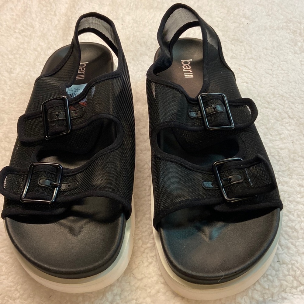 Bar III Kiwi Sport Sandal Black Mesh Size 9